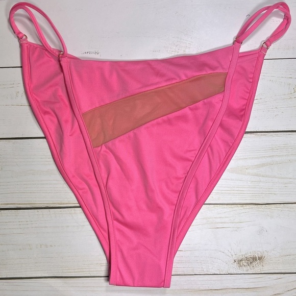 Monica Hansen | Money Maker Strappy Mesh Panel Bikini Bottom Pink Panther | M - Picture 10 of 16